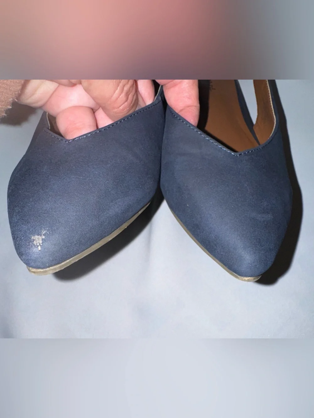 Indigo rd. Pointed Navy Slingback Flats, Size 8